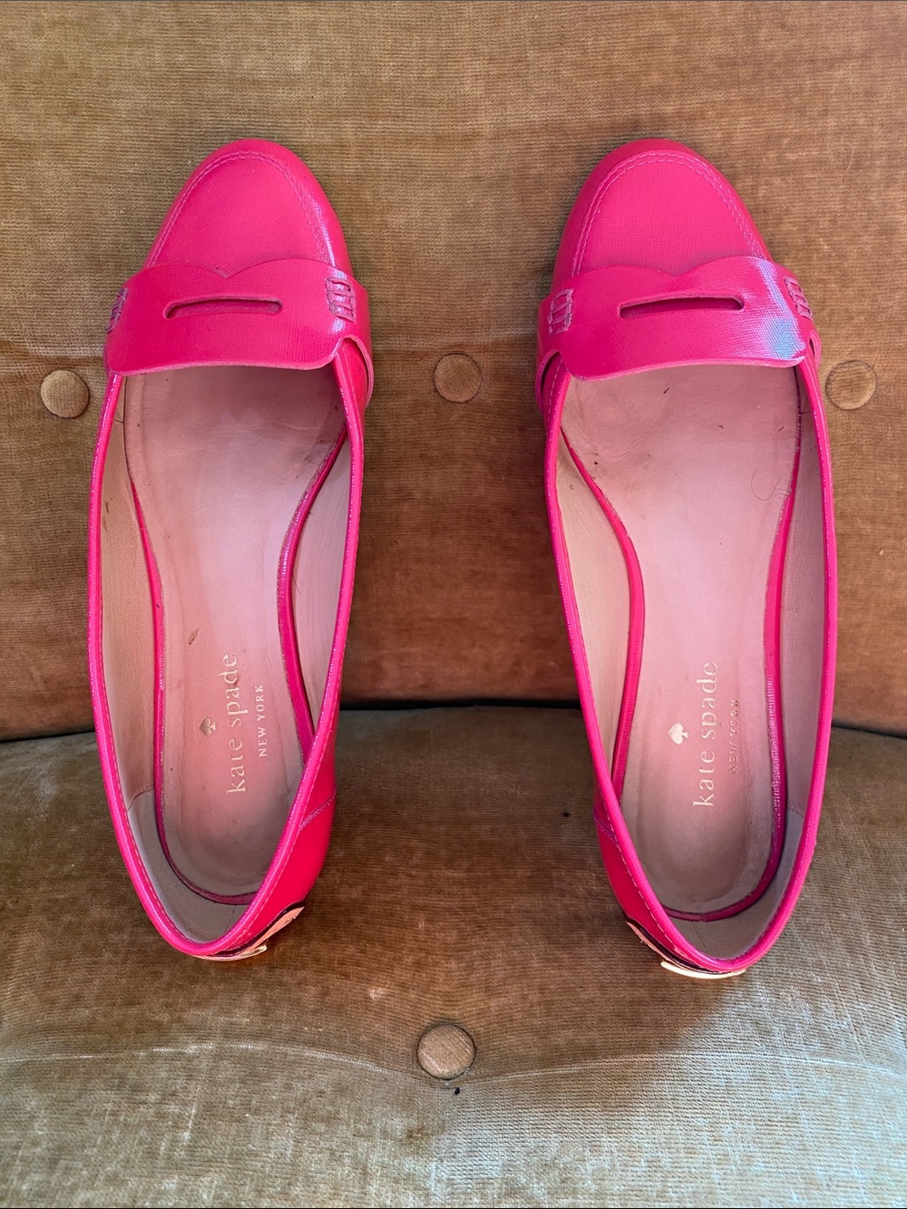 Kate Spade patent leather flats, used, size 6 1/2